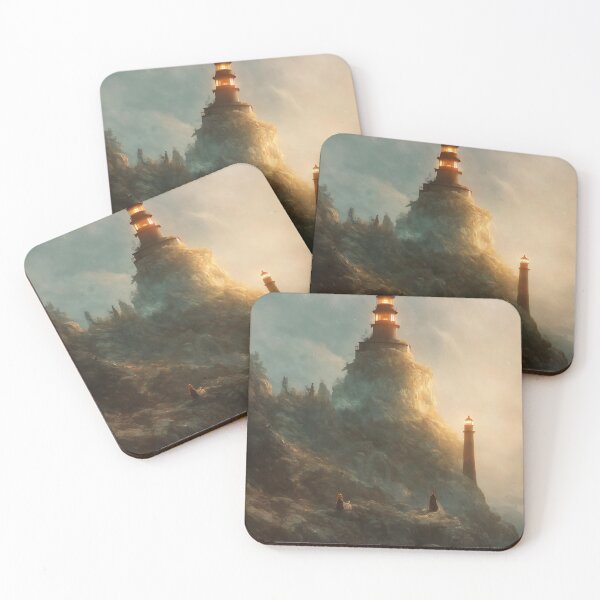 Item preview, a beautiful cinematic image of a lighthouse, fantasy forest landscape, fantasy magic, dark light night, intricate, elegant, sharp focus, illustration, highly detailed, digital p designed and sold by DrawItOnce.