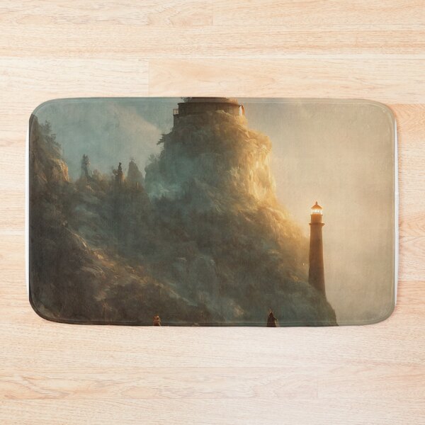 Item preview, a beautiful cinematic image of a lighthouse, fantasy forest landscape, fantasy magic, dark light night, intricate, elegant, sharp focus, illustration, highly detailed, digital p designed and sold by DrawItOnce.