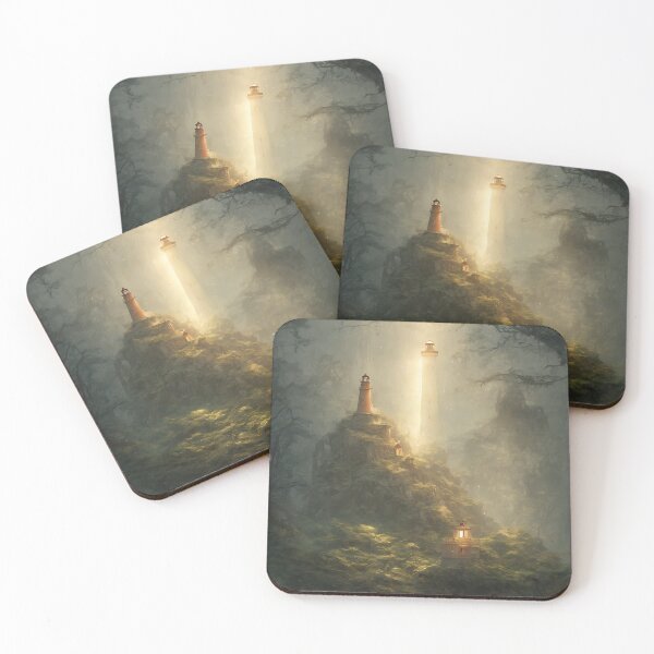 Item preview, a beautiful cinematic image of a lighthouse, fantasy forest landscape, fantasy magic, dark light night, intricate, elegant, sharp focus, illustration, highly detailed, digital p designed and sold by DrawItOnce.