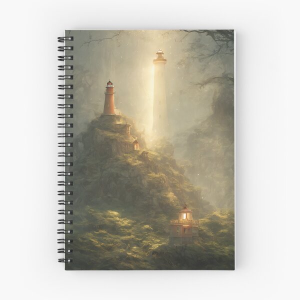 Item preview, a beautiful cinematic image of a lighthouse, fantasy forest landscape, fantasy magic, dark light night, intricate, elegant, sharp focus, illustration, highly detailed, digital p designed and sold by DrawItOnce.