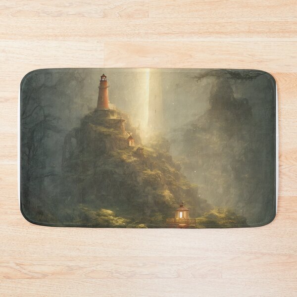 Item preview, a beautiful cinematic image of a lighthouse, fantasy forest landscape, fantasy magic, dark light night, intricate, elegant, sharp focus, illustration, highly detailed, digital p designed and sold by DrawItOnce.