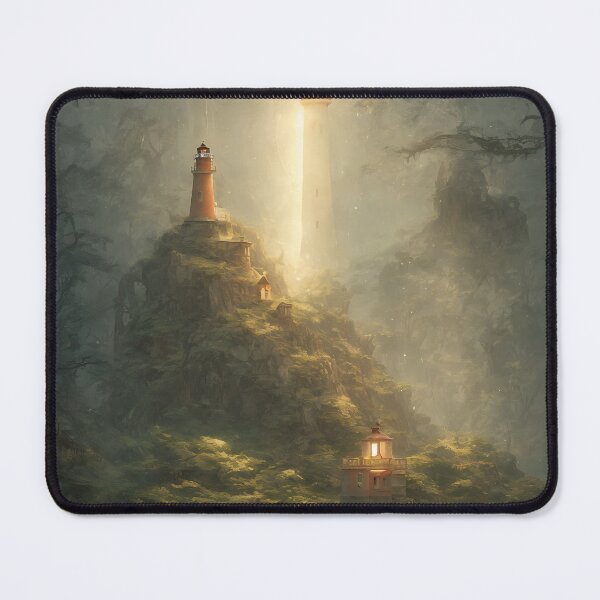 Item preview, a beautiful cinematic image of a lighthouse, fantasy forest landscape, fantasy magic, dark light night, intricate, elegant, sharp focus, illustration, highly detailed, digital p designed and sold by DrawItOnce.
