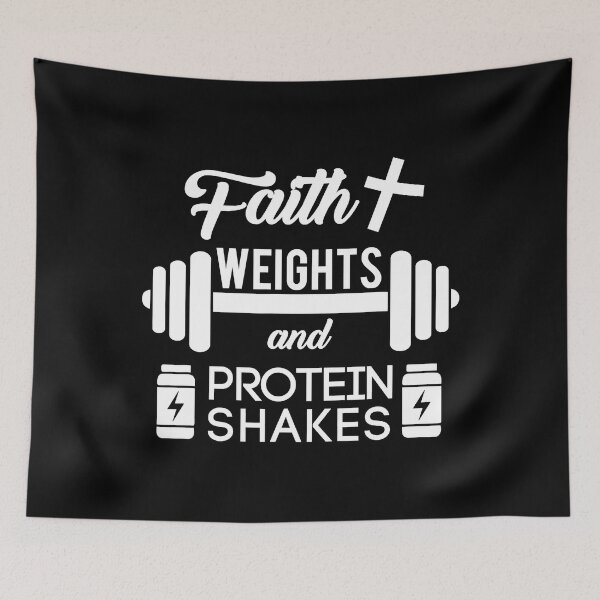 Item preview, Faith Weights And Protein Shakes Christian Gym Weightlifting Workout designed and sold by GeorgiHeyward.