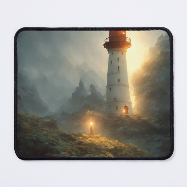 Item preview, a beautiful cinematic image of a lighthouse, fantasy forest landscape, fantasy magic, dark light night, intricate, elegant, sharp focus, illustration, highly detailed, digital p designed and sold by DrawItOnce.