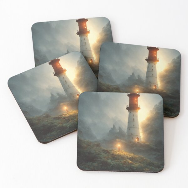 Item preview, a beautiful cinematic image of a lighthouse, fantasy forest landscape, fantasy magic, dark light night, intricate, elegant, sharp focus, illustration, highly detailed, digital p designed and sold by DrawItOnce.