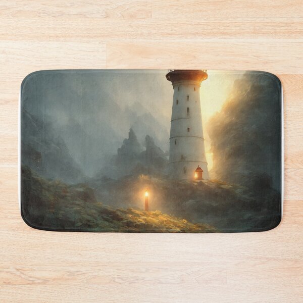 Item preview, a beautiful cinematic image of a lighthouse, fantasy forest landscape, fantasy magic, dark light night, intricate, elegant, sharp focus, illustration, highly detailed, digital p designed and sold by DrawItOnce.
