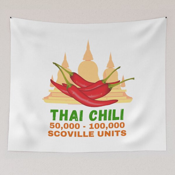 Item preview, Thai Chilies Colorful Fun Design Bold Text with Scoville Units designed and sold by Lost-World-Shop.