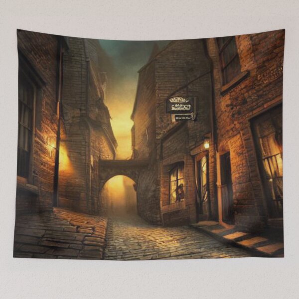 Item preview, Victorian street at Nighttime  designed and sold by BerylBez.