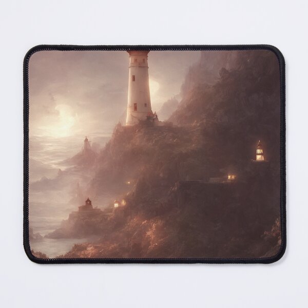 Item preview, a beautiful cinematic image of a lighthouse, fantasy forest landscape, fantasy magic, dark light night, intricate, elegant, sharp focus, illustration, highly detailed, digital p designed and sold by DrawItOnce.