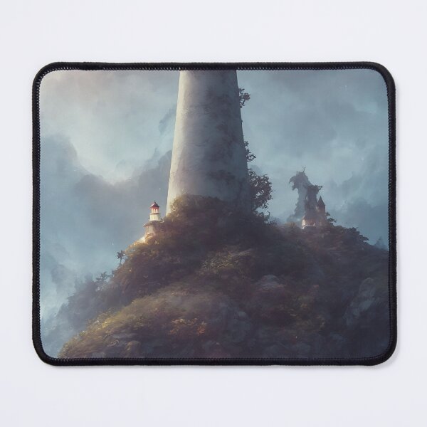 Item preview, a beautiful cinematic image of a lighthouse, fantasy forest landscape, fantasy magic, dark light night, intricate, elegant, sharp focus, illustration, highly detailed, digital p designed and sold by DrawItOnce.