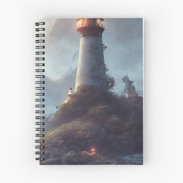 Item preview, a beautiful cinematic image of a lighthouse, fantasy forest landscape, fantasy magic, dark light night, intricate, elegant, sharp focus, illustration, highly detailed, digital p designed and sold by DrawItOnce.