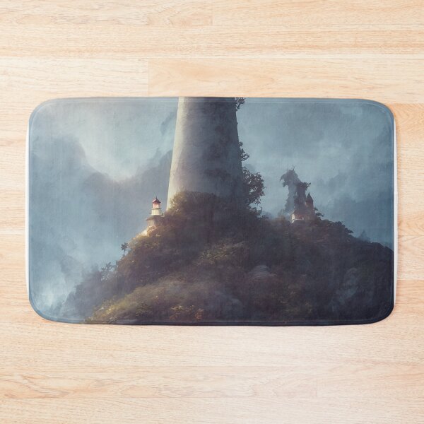 Item preview, a beautiful cinematic image of a lighthouse, fantasy forest landscape, fantasy magic, dark light night, intricate, elegant, sharp focus, illustration, highly detailed, digital p designed and sold by DrawItOnce.