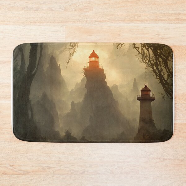 Item preview, a beautiful cinematic image of a lighthouse, fantasy forest landscape, fantasy magic, dark light night, intricate, elegant, sharp focus, illustration, highly detailed, digital p designed and sold by DrawItOnce.