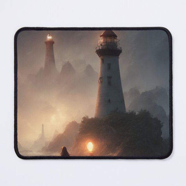 Item preview, a beautiful cinematic image of a lighthouse, fantasy forest landscape, fantasy magic, dark light night, intricate, elegant, sharp focus, illustration, highly detailed, digital p designed and sold by DrawItOnce.