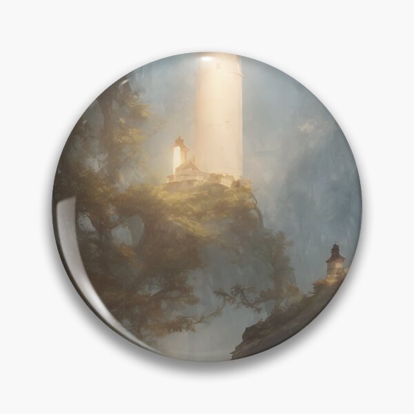 Item preview, a beautiful cinematic image of a lighthouse, fantasy forest landscape, fantasy magic, dark light night, intricate, elegant, sharp focus, illustration, highly detailed, digital p designed and sold by DrawItOnce.