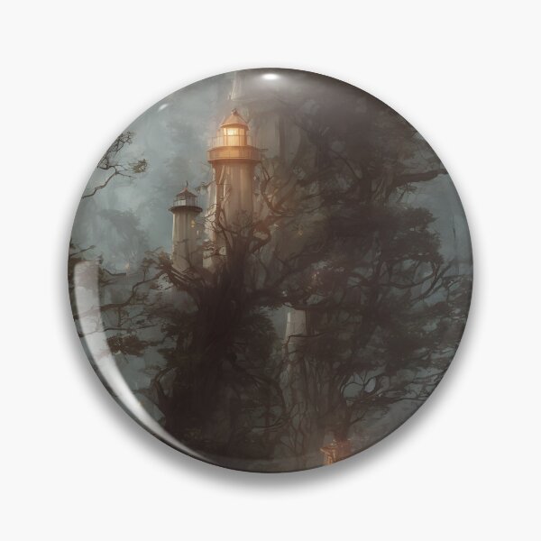 Item preview, a beautiful cinematic image of a lighthouse, fantasy forest landscape, fantasy magic, dark light night, intricate, elegant, sharp focus, illustration, highly detailed, digital p designed and sold by DrawItOnce.