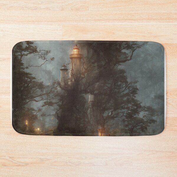 Item preview, a beautiful cinematic image of a lighthouse, fantasy forest landscape, fantasy magic, dark light night, intricate, elegant, sharp focus, illustration, highly detailed, digital p designed and sold by DrawItOnce.