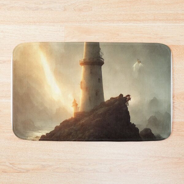 Item preview, a beautiful cinematic image of a lighthouse, fantasy forest landscape, fantasy magic, dark light night, intricate, elegant, sharp focus, illustration, highly detailed, digital p designed and sold by DrawItOnce.