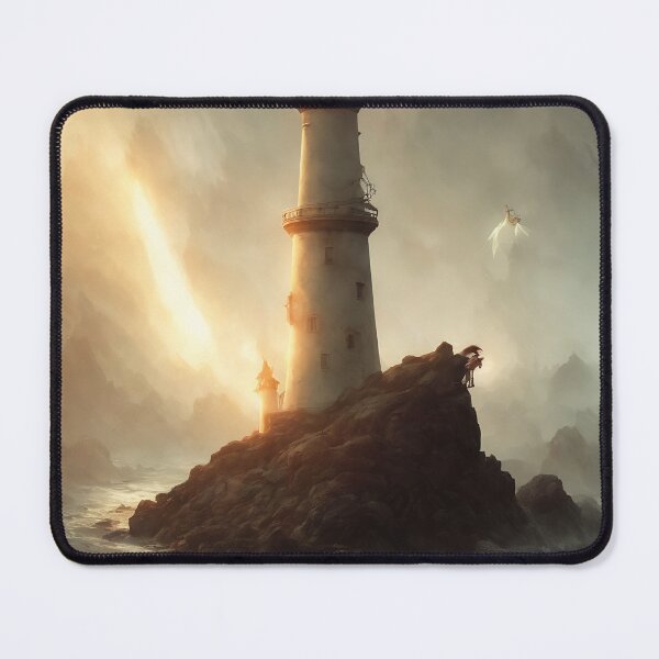 Item preview, a beautiful cinematic image of a lighthouse, fantasy forest landscape, fantasy magic, dark light night, intricate, elegant, sharp focus, illustration, highly detailed, digital p designed and sold by DrawItOnce.