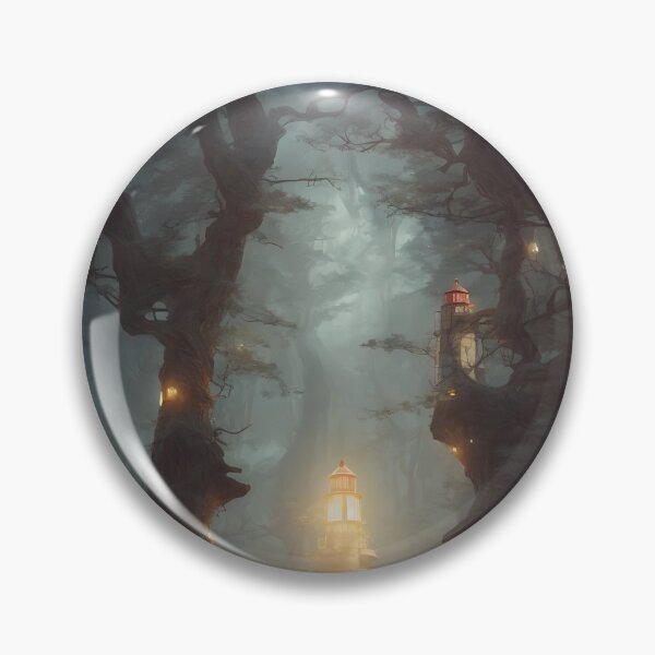 Item preview, a beautiful cinematic image of a lighthouse, fantasy forest landscape, fantasy magic, dark light night, intricate, elegant, sharp focus, illustration, highly detailed, digital p designed and sold by DrawItOnce.