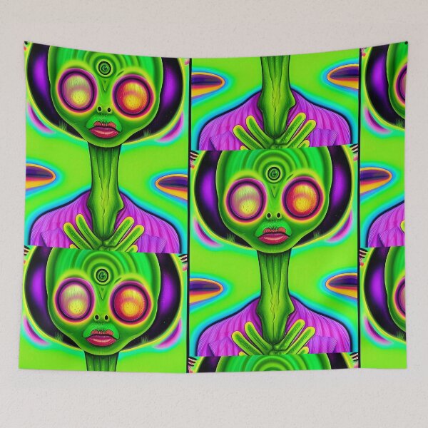 Item preview, Trippy alien art. Colorful psychedelic extraterrestrial designed and sold by Neo-Expression.