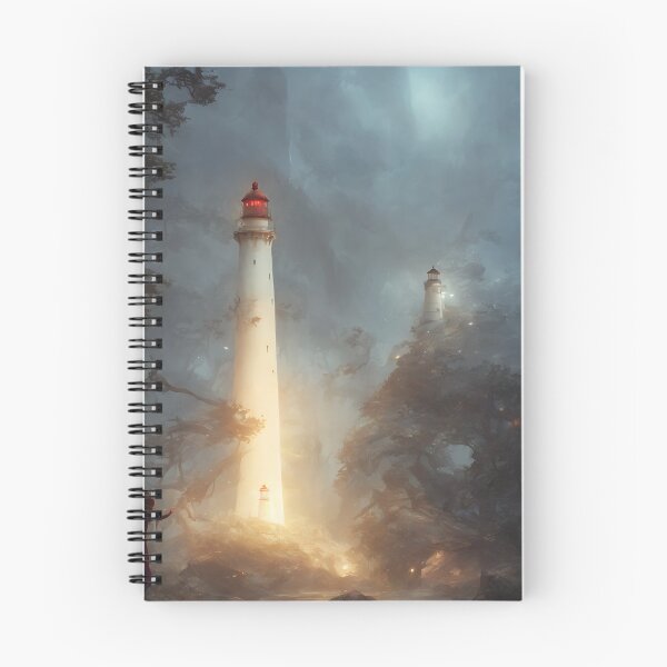 Item preview, a beautiful cinematic image of a lighthouse, fantasy forest landscape, fantasy magic, dark light night, intricate, elegant, sharp focus, illustration, highly detailed, digital p designed and sold by DrawItOnce.