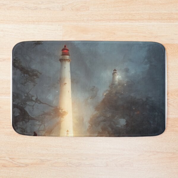 Item preview, a beautiful cinematic image of a lighthouse, fantasy forest landscape, fantasy magic, dark light night, intricate, elegant, sharp focus, illustration, highly detailed, digital p designed and sold by DrawItOnce.