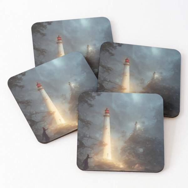 Item preview, a beautiful cinematic image of a lighthouse, fantasy forest landscape, fantasy magic, dark light night, intricate, elegant, sharp focus, illustration, highly detailed, digital p designed and sold by DrawItOnce.