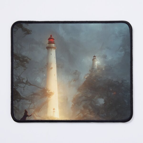 Item preview, a beautiful cinematic image of a lighthouse, fantasy forest landscape, fantasy magic, dark light night, intricate, elegant, sharp focus, illustration, highly detailed, digital p designed and sold by DrawItOnce.
