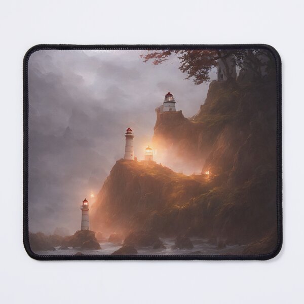 Item preview, a beautiful cinematic image of a lighthouse, fantasy forest landscape, fantasy magic, dark light night, intricate, elegant, sharp focus, illustration, highly detailed, digital p designed and sold by DrawItOnce.