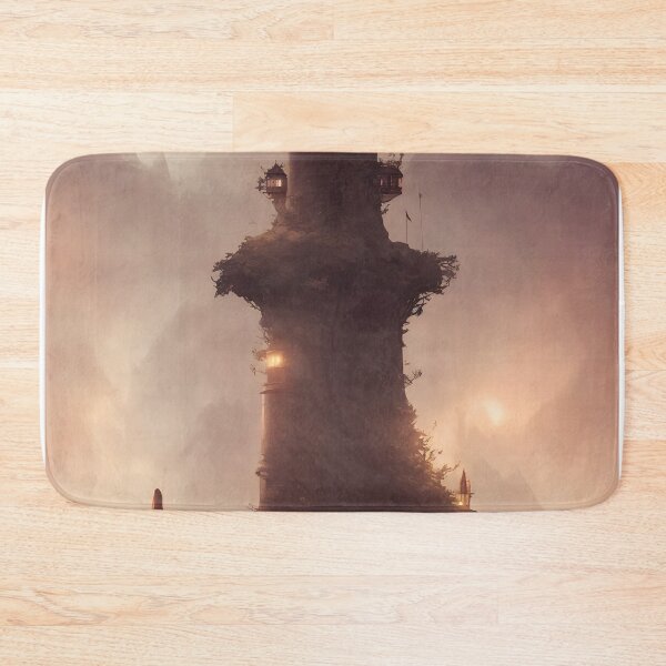 Item preview, a beautiful cinematic image of a lighthouse, fantasy forest landscape, fantasy magic, dark light night, intricate, elegant, sharp focus, illustration, highly detailed, digital p designed and sold by DrawItOnce.