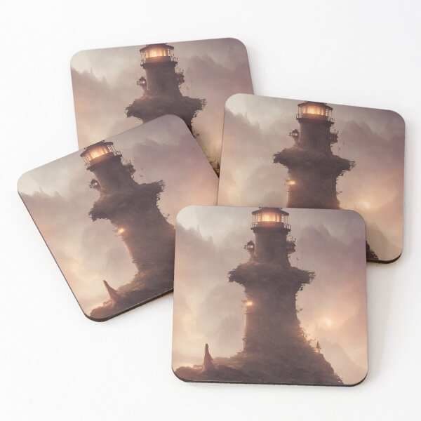 Item preview, a beautiful cinematic image of a lighthouse, fantasy forest landscape, fantasy magic, dark light night, intricate, elegant, sharp focus, illustration, highly detailed, digital p designed and sold by DrawItOnce.
