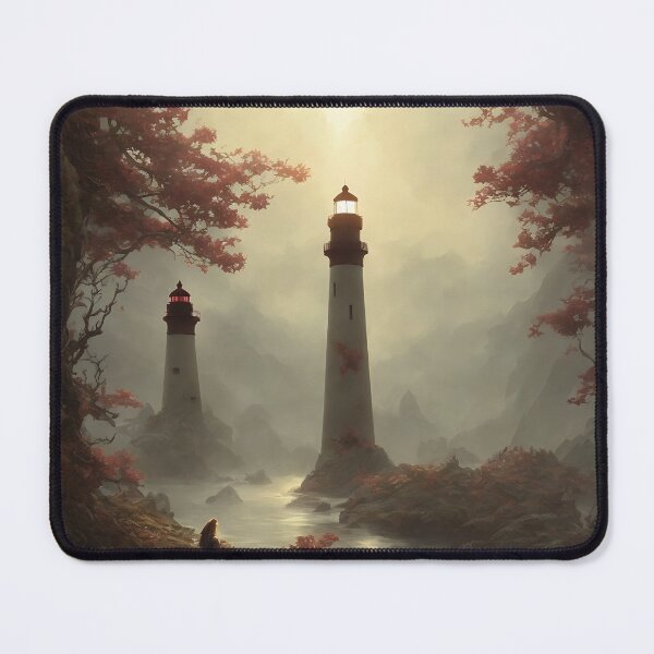 Item preview, a beautiful cinematic image of a lighthouse, fantasy forest landscape, fantasy magic, dark light night, intricate, elegant, sharp focus, illustration, highly detailed, digital p designed and sold by DrawItOnce.