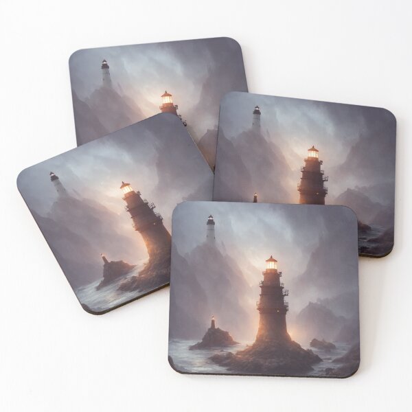 Item preview, a beautiful cinematic image of a lighthouse, fantasy forest landscape, fantasy magic, dark light night, intricate, elegant, sharp focus, illustration, highly detailed, digital p designed and sold by DrawItOnce.