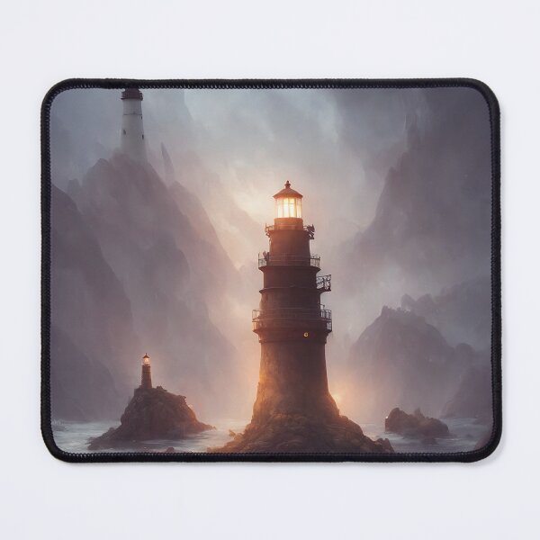 Item preview, a beautiful cinematic image of a lighthouse, fantasy forest landscape, fantasy magic, dark light night, intricate, elegant, sharp focus, illustration, highly detailed, digital p designed and sold by DrawItOnce.