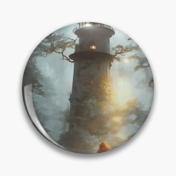 Item preview, a beautiful cinematic image of a lighthouse, fantasy forest landscape, fantasy magic, dark light night, intricate, elegant, sharp focus, illustration, highly detailed, digital p designed and sold by DrawItOnce.