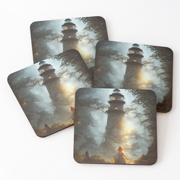 Item preview, a beautiful cinematic image of a lighthouse, fantasy forest landscape, fantasy magic, dark light night, intricate, elegant, sharp focus, illustration, highly detailed, digital p designed and sold by DrawItOnce.