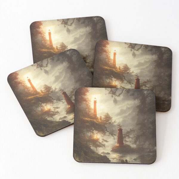 Item preview, a beautiful cinematic image of a lighthouse, fantasy forest landscape, fantasy magic, dark light night, intricate, elegant, sharp focus, illustration, highly detailed, digital p designed and sold by DrawItOnce.