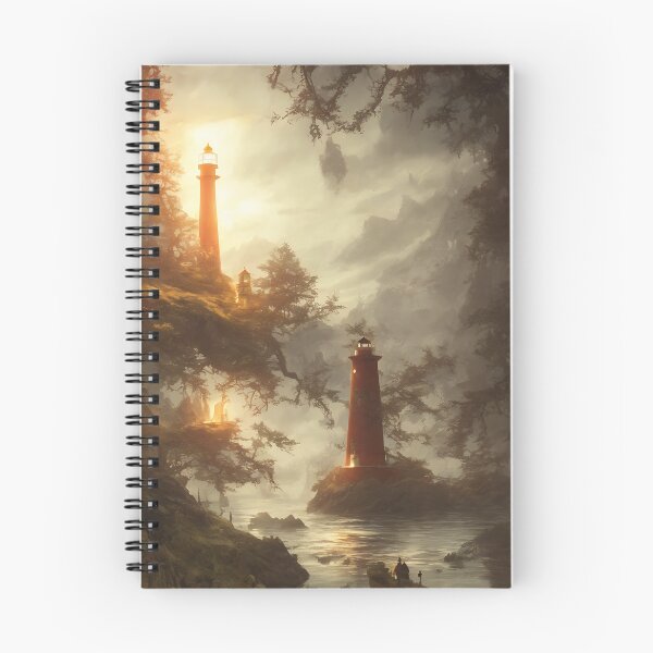 Item preview, a beautiful cinematic image of a lighthouse, fantasy forest landscape, fantasy magic, dark light night, intricate, elegant, sharp focus, illustration, highly detailed, digital p designed and sold by DrawItOnce.