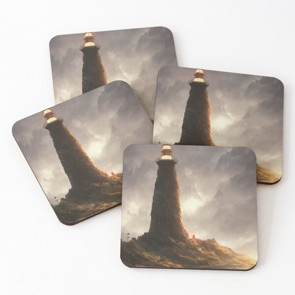Item preview, a beautiful cinematic image of a lighthouse, fantasy forest landscape, fantasy magic, dark light night, intricate, elegant, sharp focus, illustration, highly detailed, digital p designed and sold by DrawItOnce.