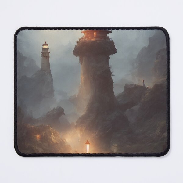 Item preview, a beautiful cinematic image of a lighthouse, fantasy forest landscape, fantasy magic, dark light night, intricate, elegant, sharp focus, illustration, highly detailed, digital p designed and sold by DrawItOnce.