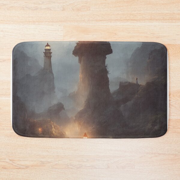 Item preview, a beautiful cinematic image of a lighthouse, fantasy forest landscape, fantasy magic, dark light night, intricate, elegant, sharp focus, illustration, highly detailed, digital p designed and sold by DrawItOnce.