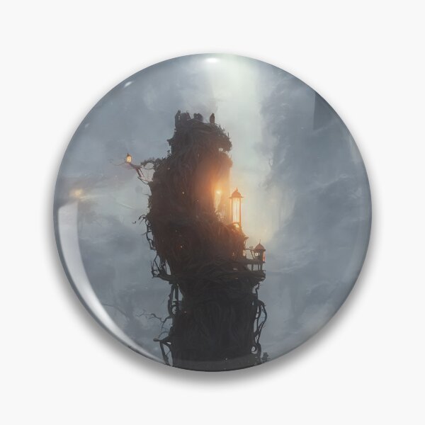 Item preview, a beautiful cinematic image of a lighthouse, fantasy forest landscape, fantasy magic, dark light night, intricate, elegant, sharp focus, illustration, highly detailed, digital p designed and sold by DrawItOnce.