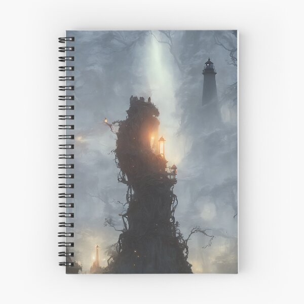 Item preview, a beautiful cinematic image of a lighthouse, fantasy forest landscape, fantasy magic, dark light night, intricate, elegant, sharp focus, illustration, highly detailed, digital p designed and sold by DrawItOnce.