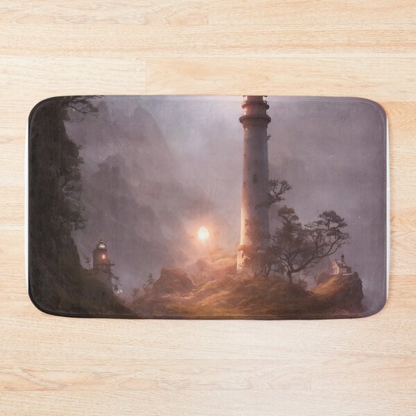 Item preview, a beautiful cinematic image of a lighthouse, fantasy forest landscape, fantasy magic, dark light night, intricate, elegant, sharp focus, illustration, highly detailed, digital p designed and sold by DrawItOnce.