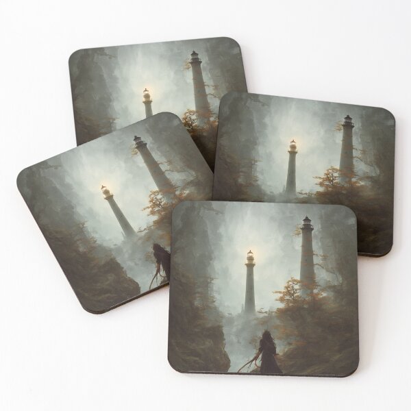 Item preview, a beautiful cinematic image of a lighthouse, fantasy forest landscape, fantasy magic, dark light night, intricate, elegant, sharp focus, illustration, highly detailed, digital p designed and sold by DrawItOnce.