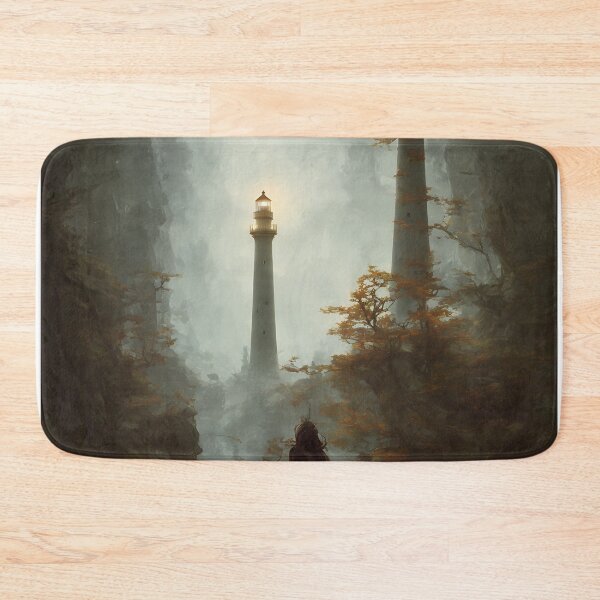 Item preview, a beautiful cinematic image of a lighthouse, fantasy forest landscape, fantasy magic, dark light night, intricate, elegant, sharp focus, illustration, highly detailed, digital p designed and sold by DrawItOnce.