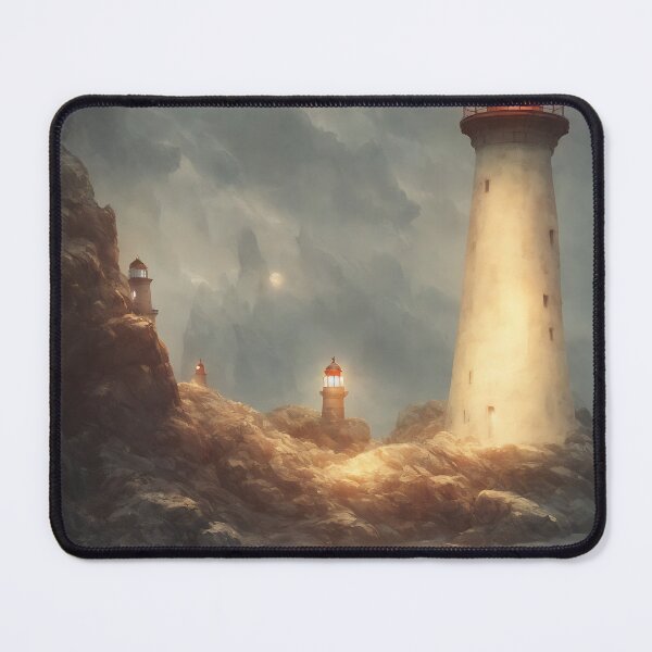 Item preview, a beautiful cinematic image of a lighthouse, fantasy forest landscape, fantasy magic, dark light night, intricate, elegant, sharp focus, illustration, highly detailed, digital p designed and sold by DrawItOnce.