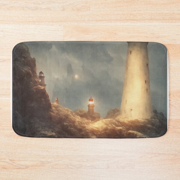 Item preview, a beautiful cinematic image of a lighthouse, fantasy forest landscape, fantasy magic, dark light night, intricate, elegant, sharp focus, illustration, highly detailed, digital p designed and sold by DrawItOnce.