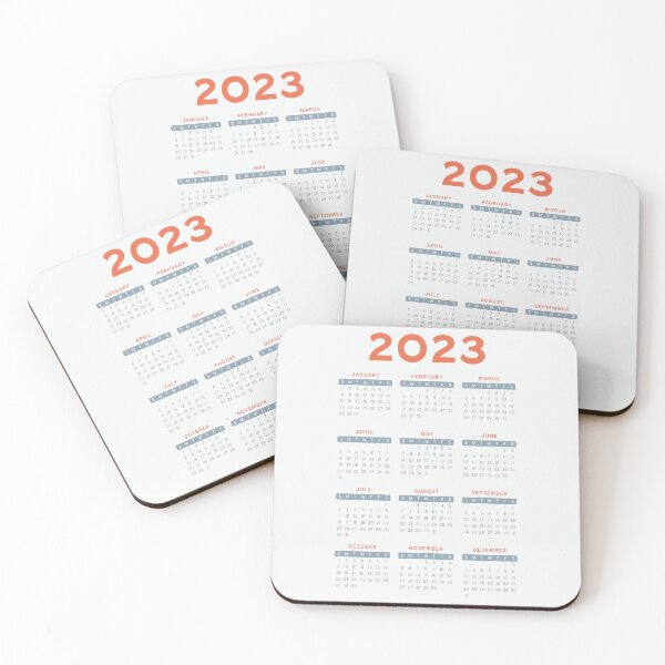 Item preview, Minimal 2023 Calendar in Dusty Pastel Orange and Blue designed and sold by teeworthy.